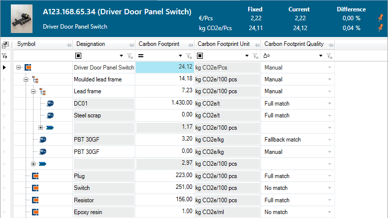 Teamcenter Product Cost Management Carbon Footprint Calculator