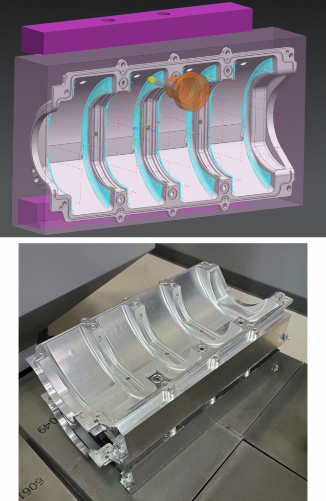 NX CAM helps Hendrick Motorsports accelerate racecar component manufacturing 4 Hendrick Motorsports Oil Pan Collage