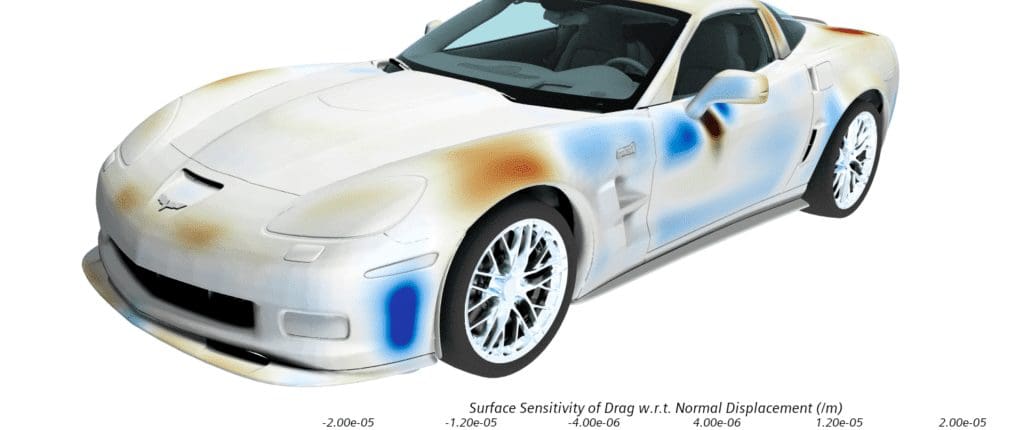 Simcenter STAR-CCM+: Adjoint shape optimization for improved car aerodynamics 1 Corvette Adjoint1 1024x546 1