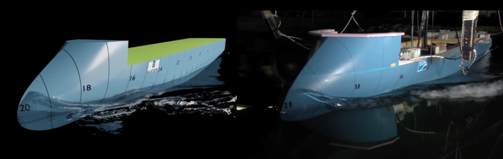 6 myths about CFD for ship design 1 UlsteinCFDvstank 1024x325 1