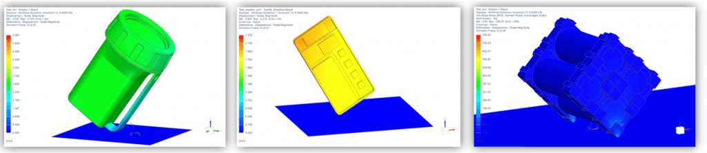 Drop test simulation for coping with clumsiness Simcenter 9 Examples of drop test simulations performed on other products