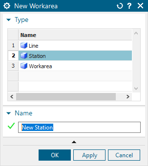 What's New in NX for Manufacturing (December 2021) 17 The New Workarea command supports simplified creations of lines, stations, and zones in the plant, resulting in efficient assembly line planning.