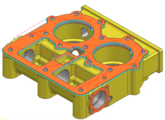 What's New in NX for Manufacturing (December 2021) 5 The Planar Deburring operation allows for edges to be ignored, enabling you to program them separately using a different tool.