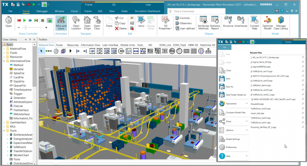 Next-level optimization with Tecnomatix digital manufacturing 3 Plant Simulation 2201 GUI