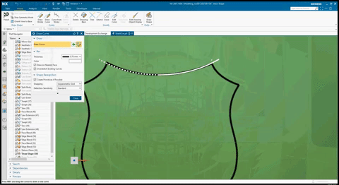 What's new in NX Design | Sketch and Voice Command Assistant 2 NX Draw Shape GIF