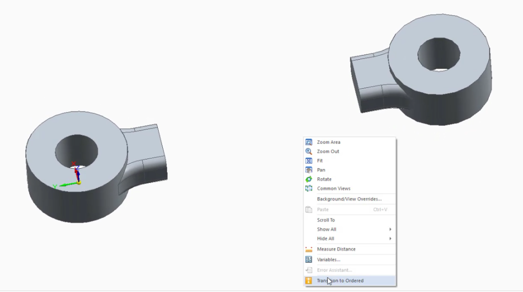Hybrid modeling in Solid Edge with syncronous and ordered modes 4 suspension arm 2