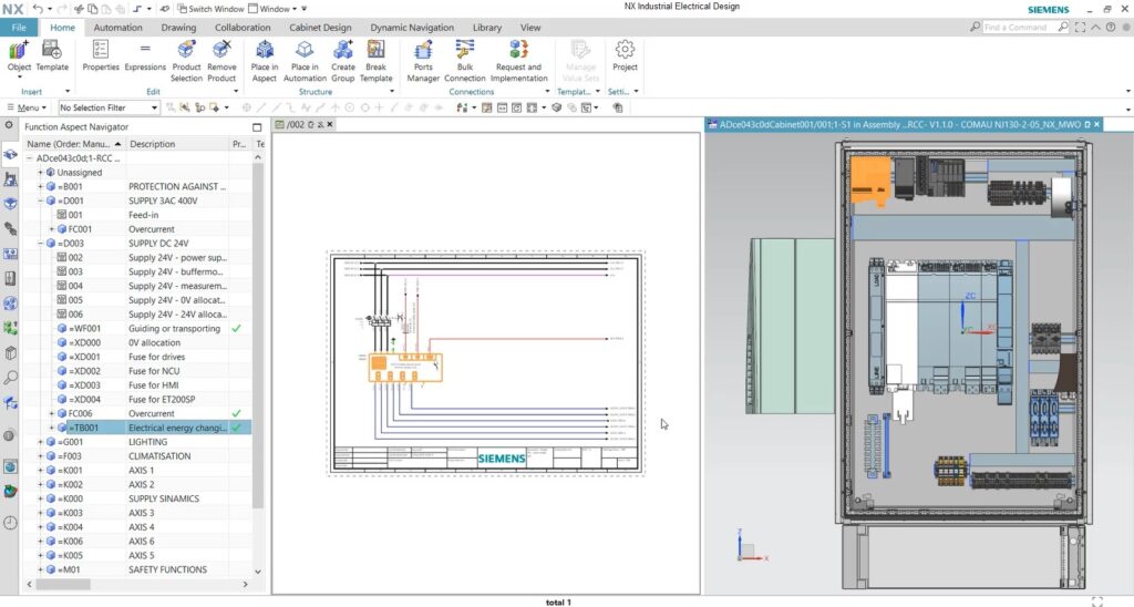 Best practice: control cabinet engineering Digital Twin | NX Industrial Electrical Design 7 1 NX Industrial Electrical Design 003