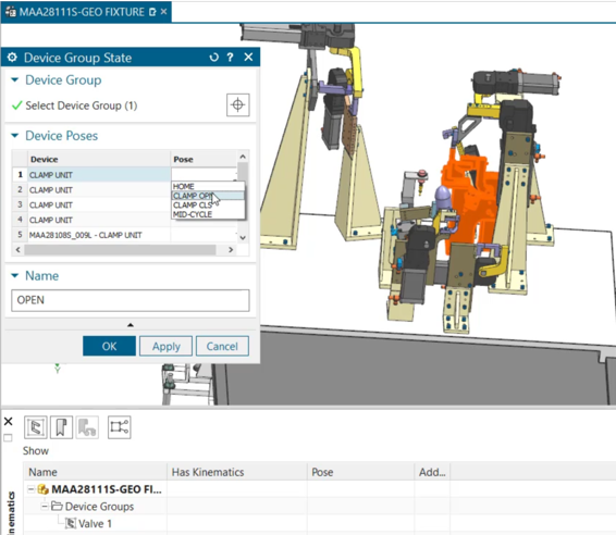 What's New in NX for Manufacturing (June 2022) | NX Manufacturing 16 Fixture Kinematics
