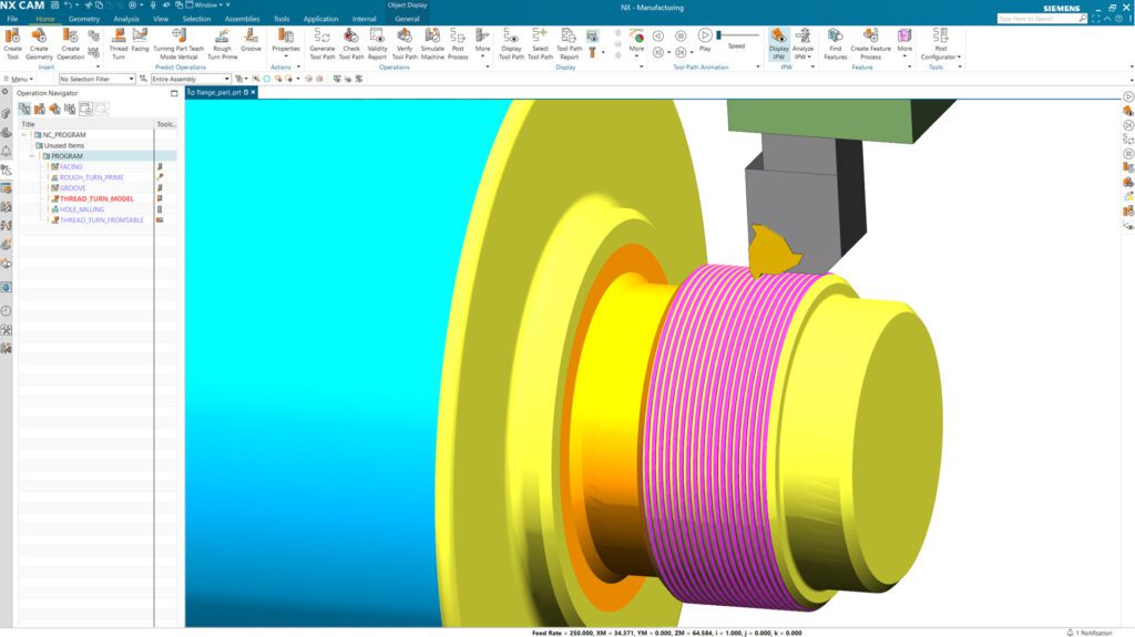 What's New in NX for Manufacturing (June 2022) | NX Manufacturing 2 Thread Turning 1