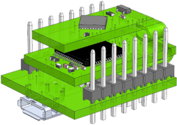 What is New in NX | Electronic CoDesign: PCB Design | NX Design 3 This is an image of a finished interconnected rigid-flex PCB