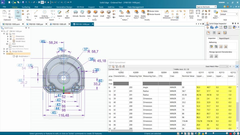 New in Solid Edge 2023: Solid Edge Inspector 2 5c365845 bdcd 4cff 8051 754c7b7edb36