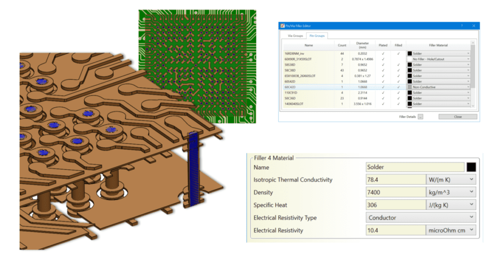 What's new in Simcenter Flotherm and Simcenter Flotherm XT 2210 software releases! - Simcenter 27 PCB Via/Pin Editor in Simcenter Flotherm XT 2210 release for PCB Thermal Analysis