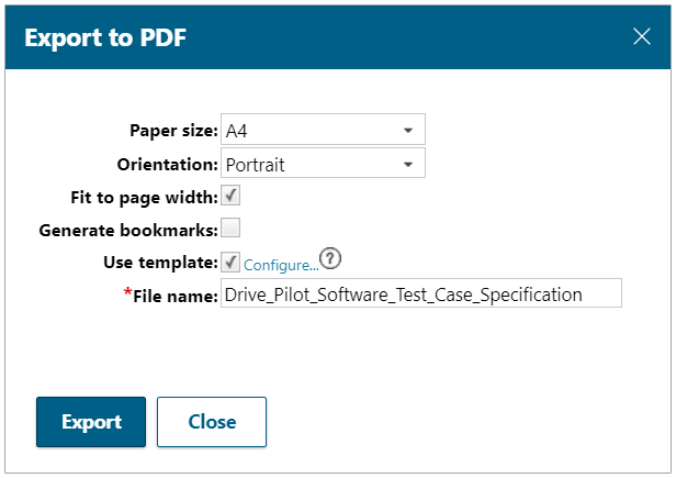 Polarion ALM 22 R2 – What’s New and Noteworthy | Polarion 11 Polarion PDFExportDialogue 1