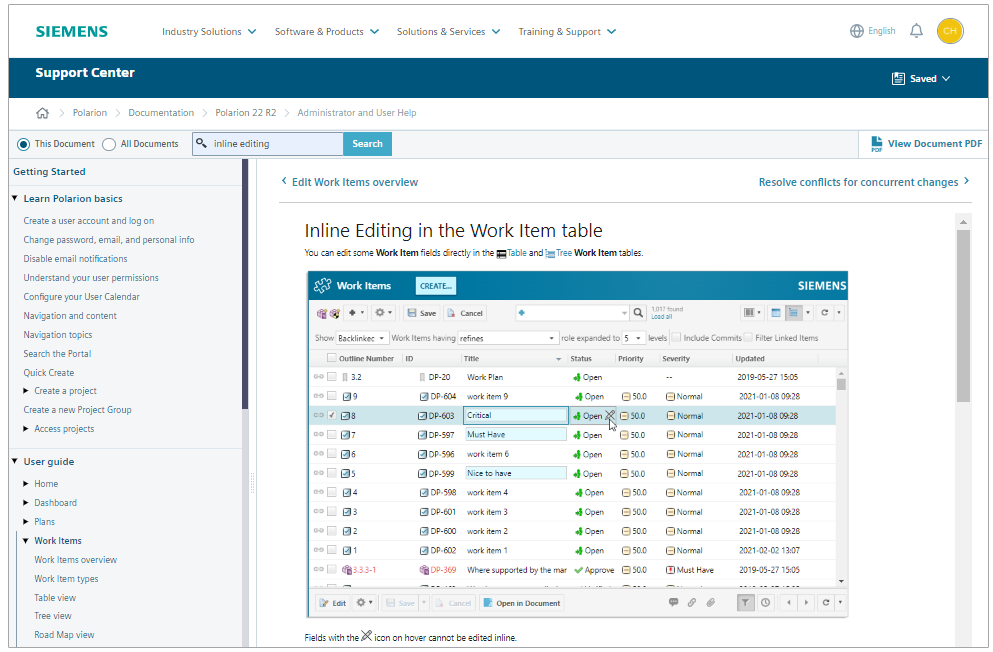 Polarion ALM 22 R2 – What’s New and Noteworthy | Polarion 19 New Polarion Help