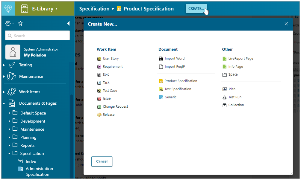 Polarion ALM 22 R2 – What’s New and Noteworthy | Polarion 6 Polarion Quick Create