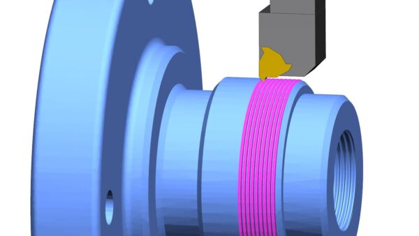 What's New in NX for Manufacturing (December 2022) - NX Manufacturing 5 NX_CAM_Turning_Thread_IPW_Display