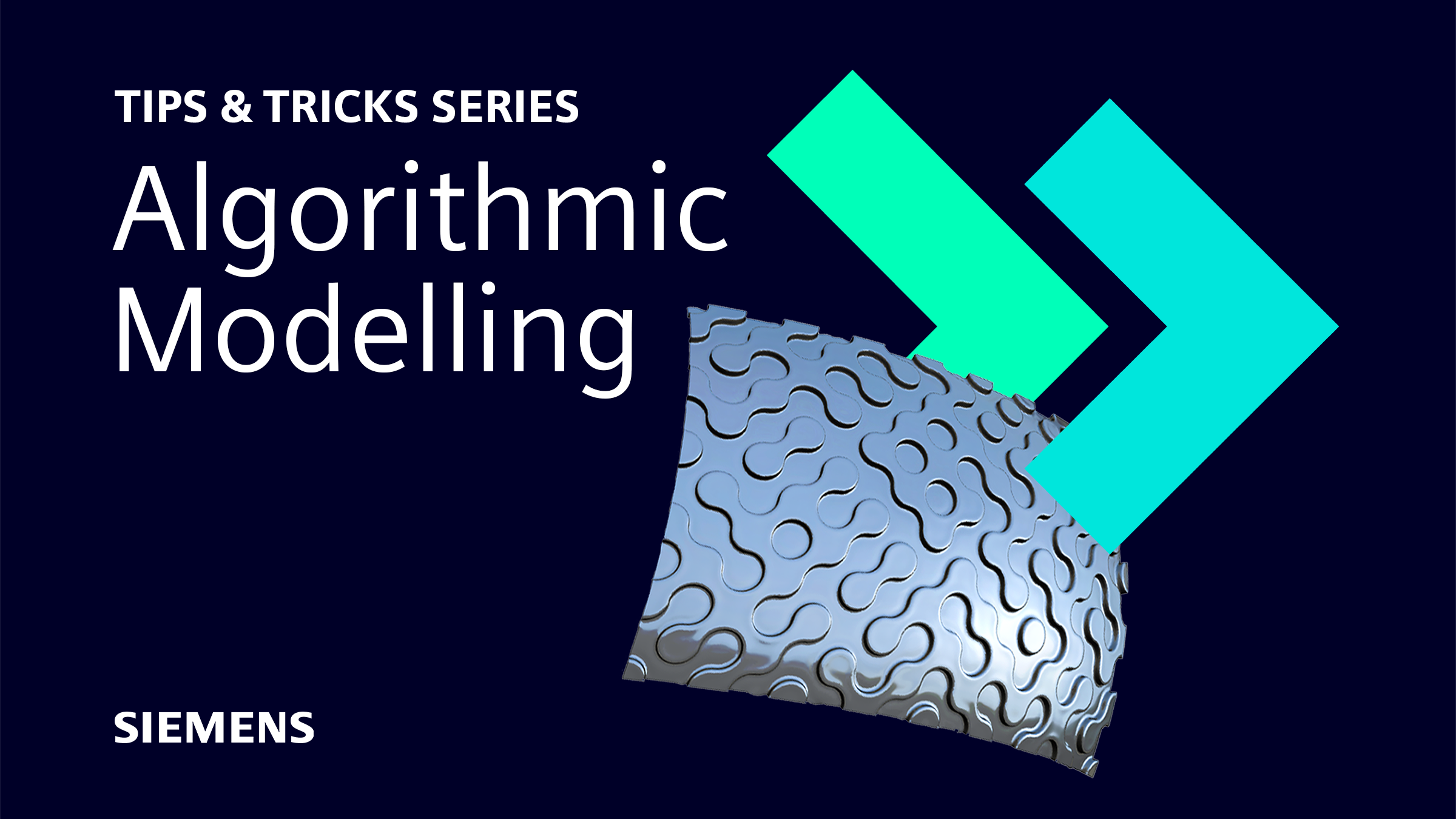 Algorithmic Modelling | NX Tips and Tricks - NX Design 2 A title slide with patterned image - Algorithmic Modelling