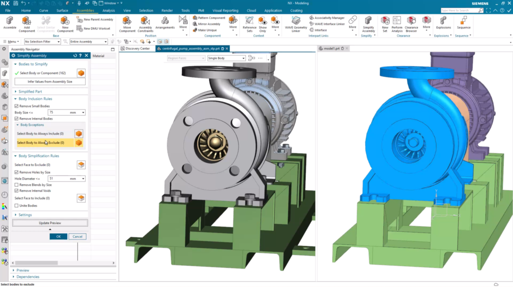 Simplify Assembly | NX Tips and Tricks - NX Design 4 Simplify Assembly Exclude geometry full