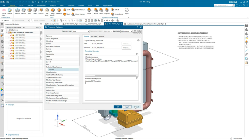 Technical Data Package | NX tips and tricks - NX Design 3 Mapping your TDP template libraries