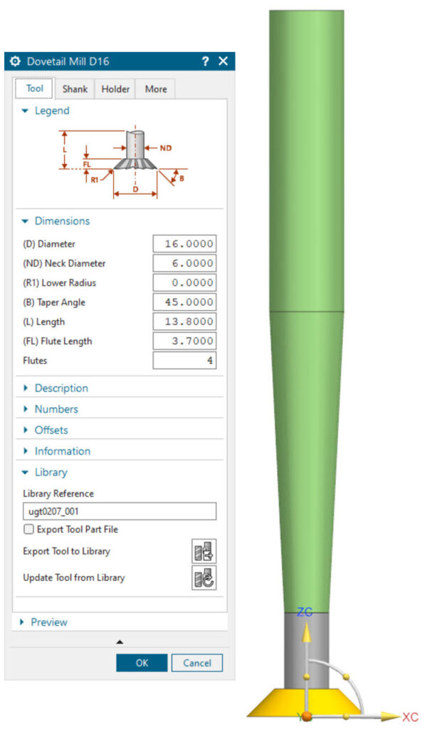 What's New in NX for Manufacturing (June 2023) - NX Manufacturing 5 Dovetail Mill Tool