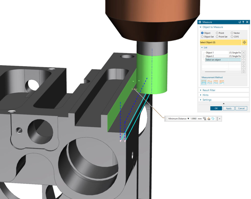 What's New in NX for Manufacturing (June 2023) - NX Manufacturing 7 Distance Measure with Pick on Path