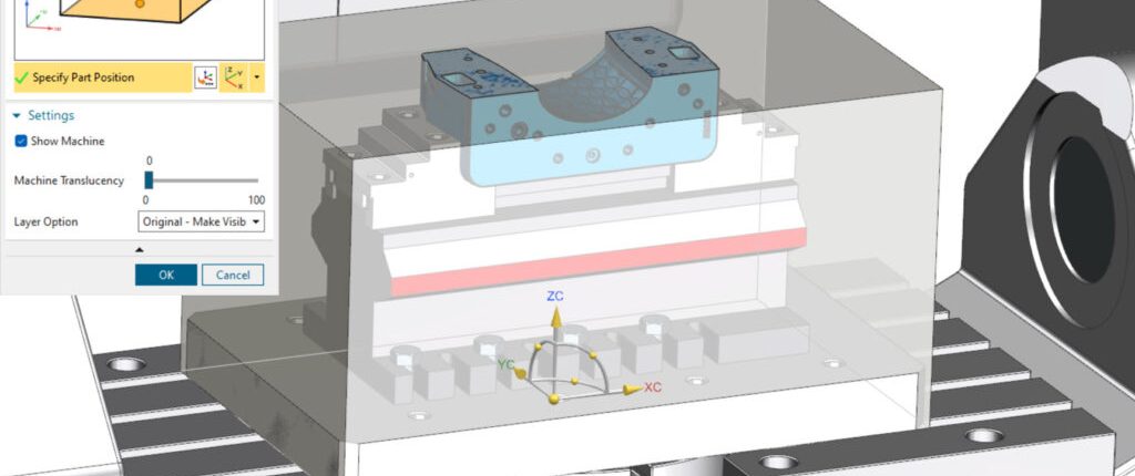 What's New in NX for Manufacturing (June 2023) - NX Manufacturing 1 Position Part Fixtures in Machine Context 1024x808