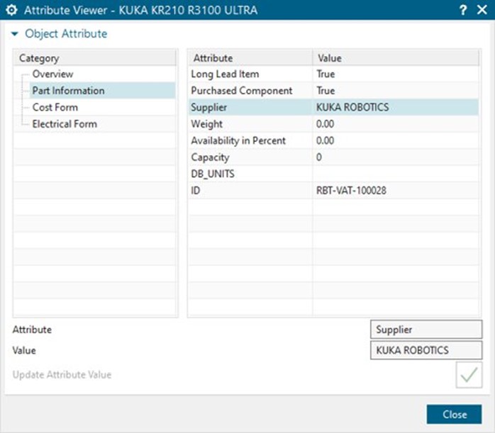 What's New in NX for Manufacturing (June 2023) - NX Manufacturing 17 attribute viewer