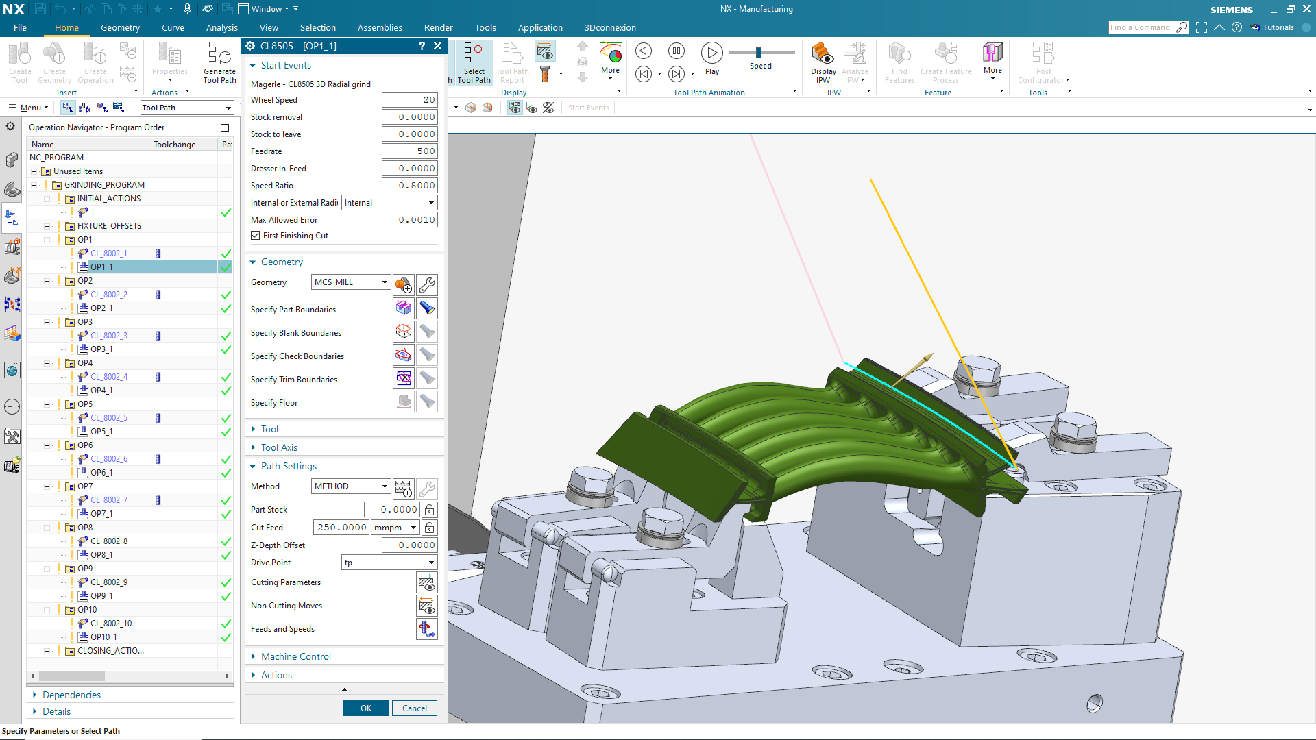 Digital Twin mô phỏng quá trình mài, tiết kiệm thời gian và tiền bạc 4 Define tool path