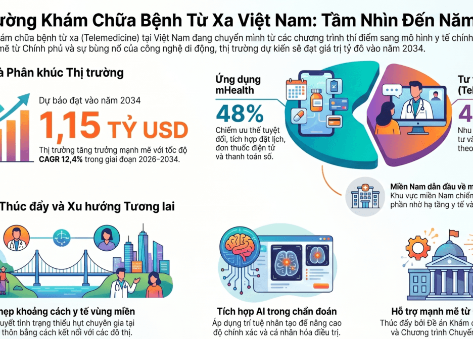 Thị trường Y tế Từ xa Việt Nam: Hành trình tiến tới cột mốc 1,15 tỷ USD vào năm 2034