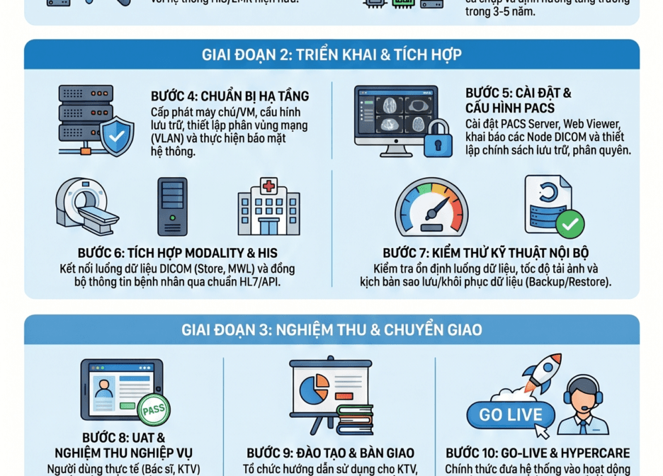 quy trình 11 bước triển khai PACS Savina One